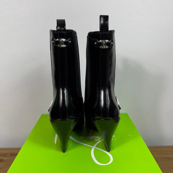 New Sam Edelman Suzette Buckle Western Boot in Black Patent Women's Size 8.5 - Picture 6 of 8